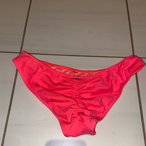 VS PINK ruched coral bikini bottoms